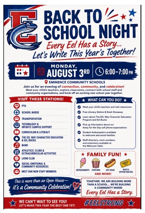 Back To School Night-Aug. 3rd