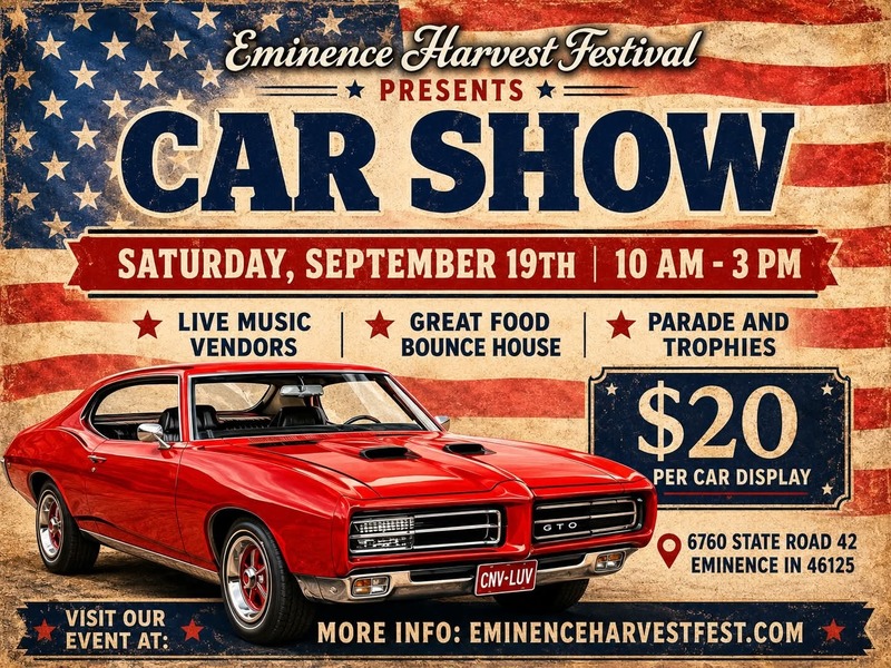 Eminence Car Show-September 19th-10 to 3pm
