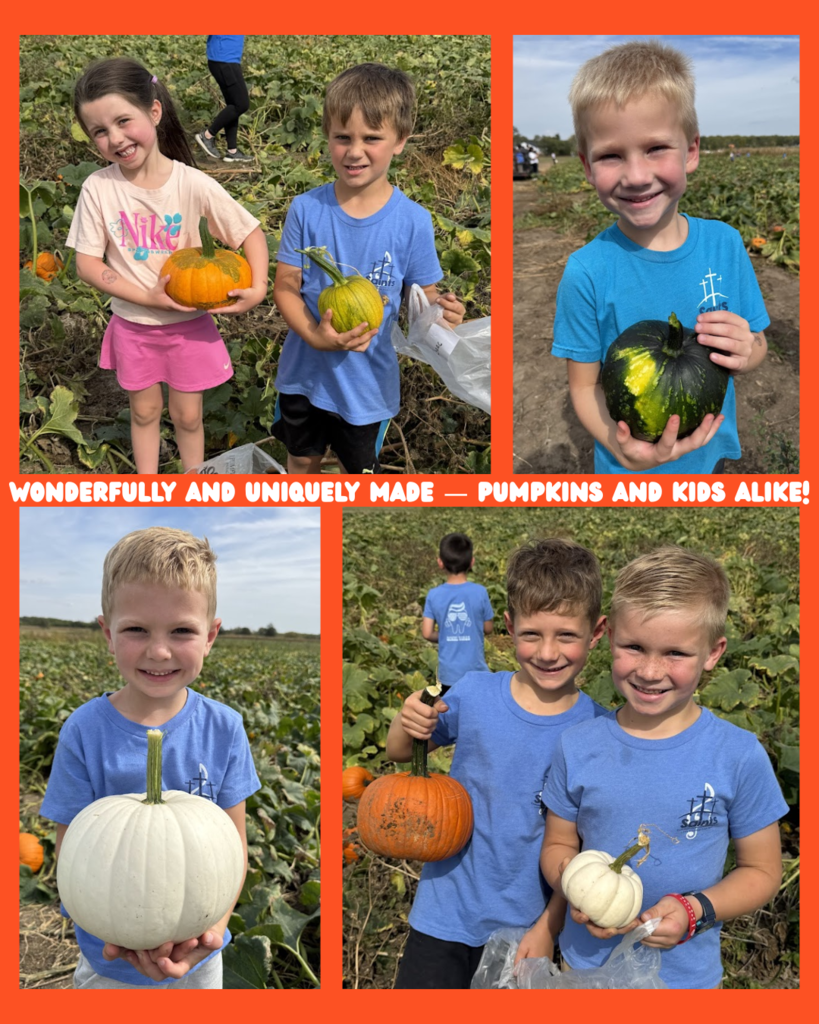 Wonderfully made — pumpkins and kids alike!