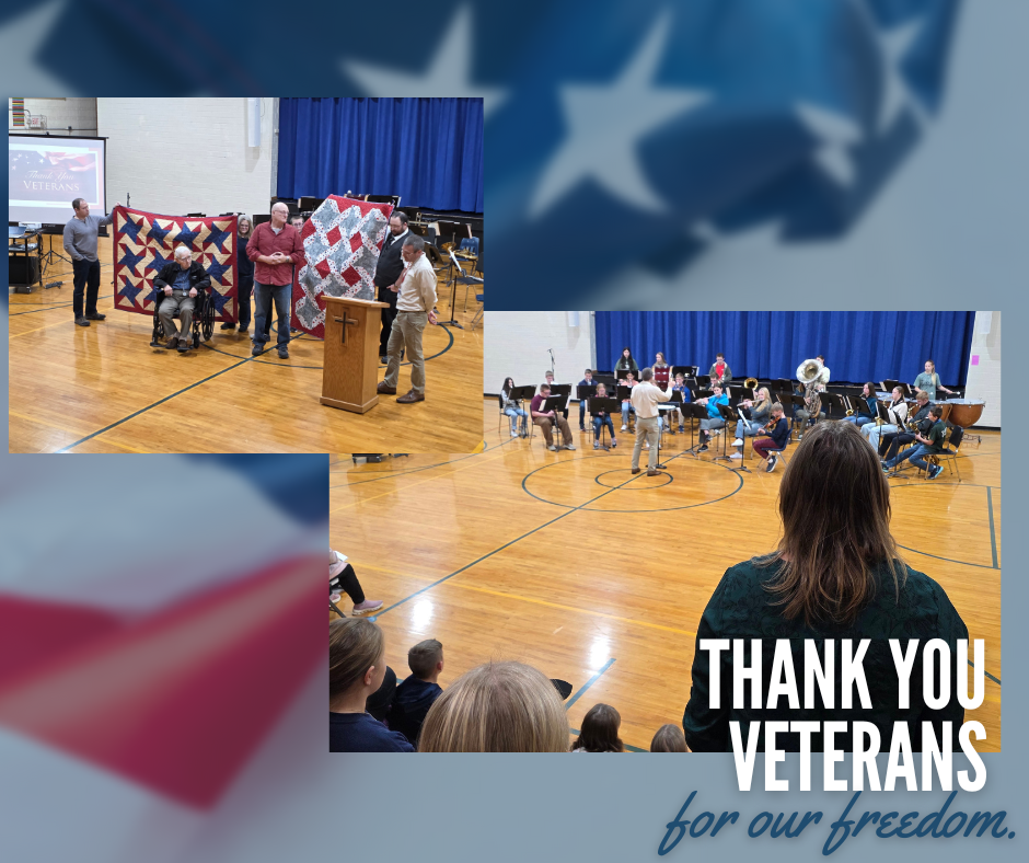 Red, White and Blue American Flag Thank You Veterans Day Facebook Post