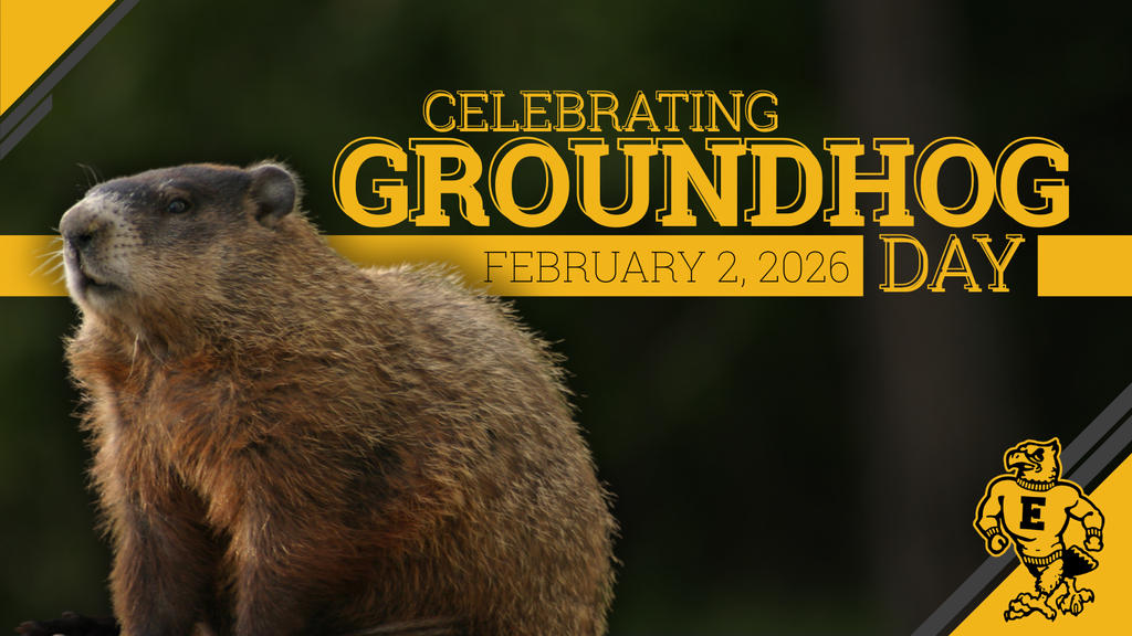 A groundhog with text celebrating Groundhog Day on February 2, 2026.