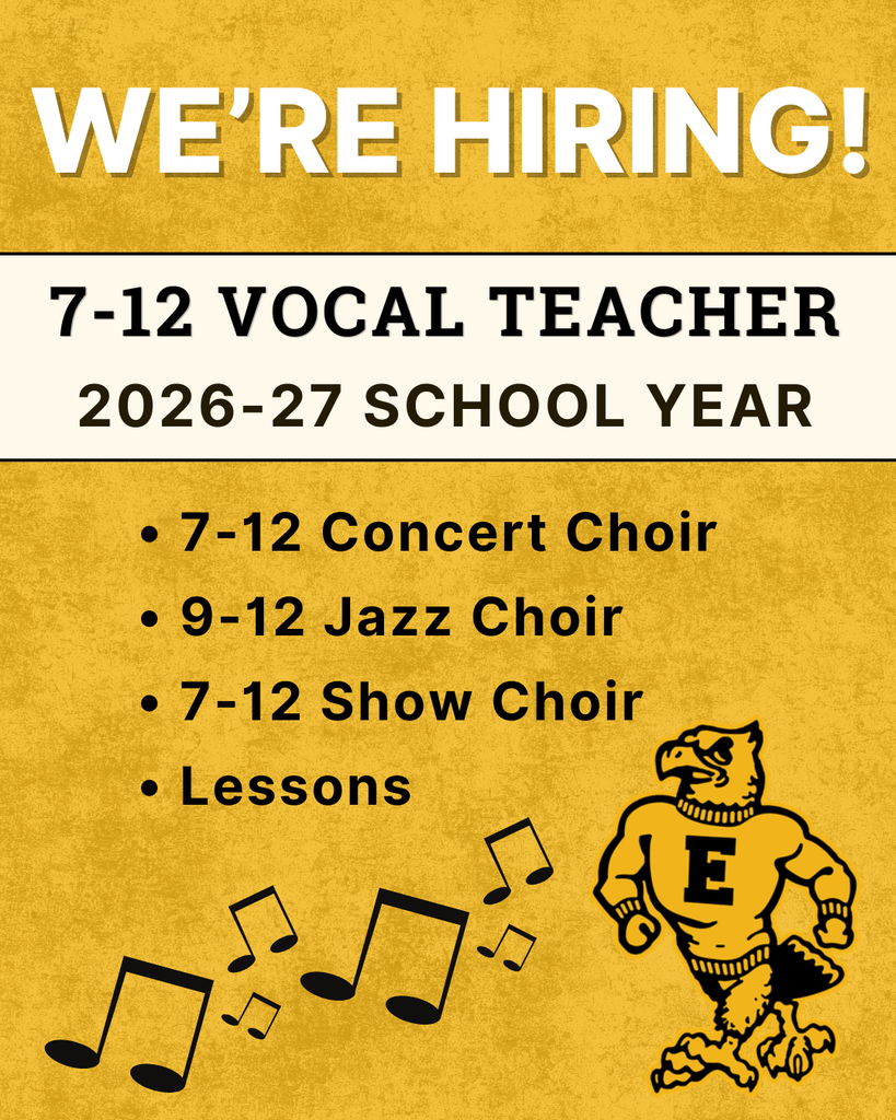 Vocal teacher hiring graphic- yellow background with music notes.