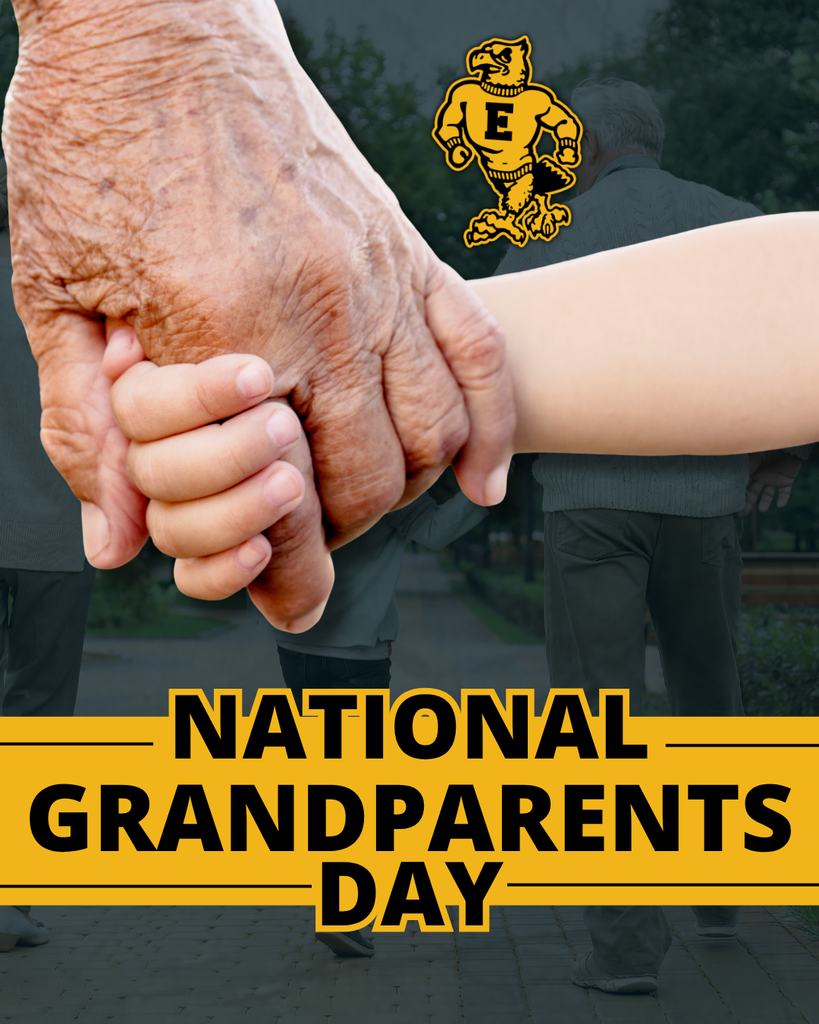 National Grandparents Day tribute featuring a grandparent and child holding hands, with older adults walking in the background.