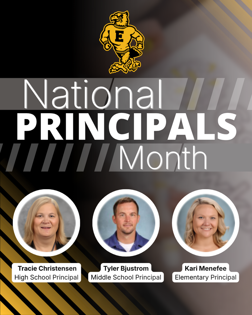 National Principals Month graphic recognizes three principals with portraits, names, and school leadership roles.