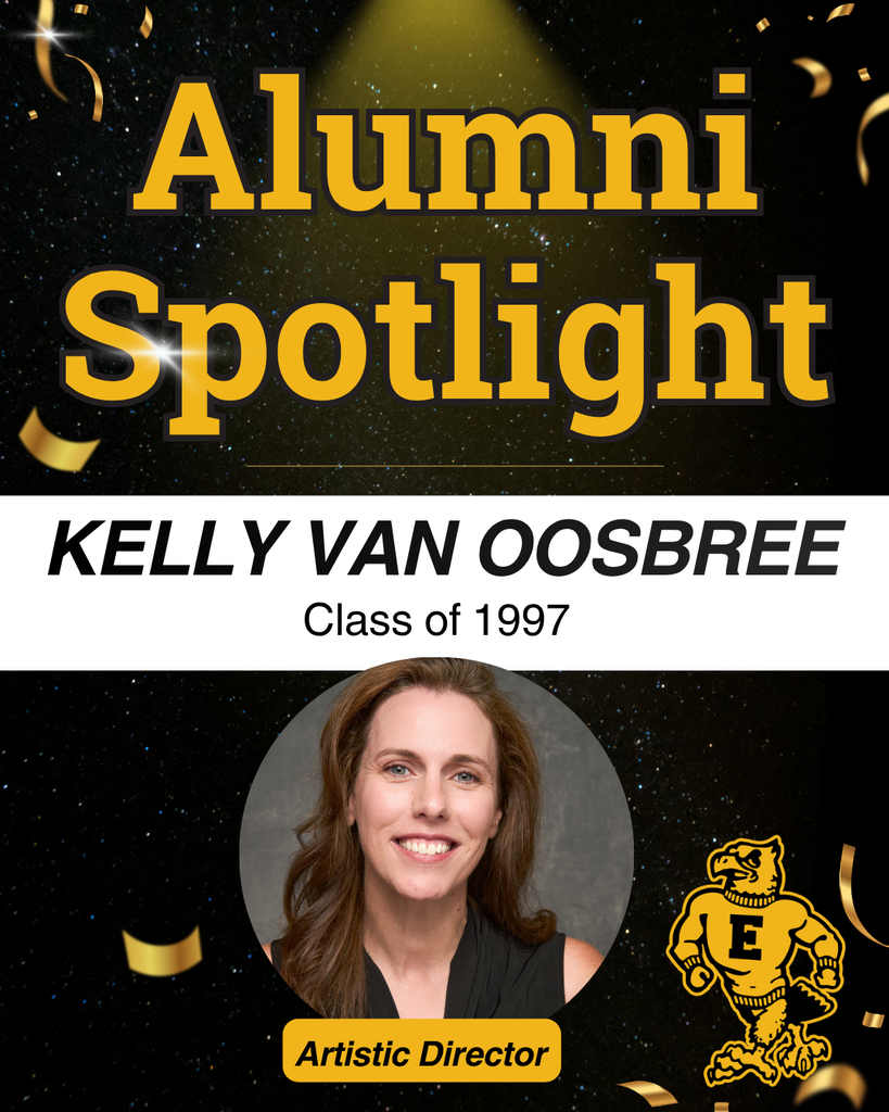 Alumni Spotlight honors Kelly Van Oosbree, Class of 1997, an artistic director, with her portrait and school mascot.