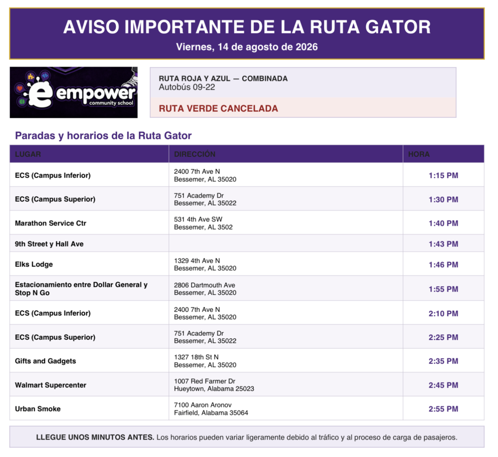 Gator Route Update
