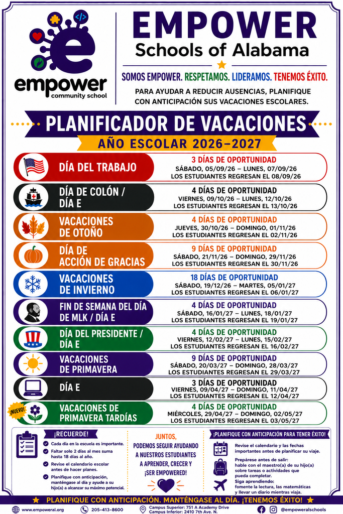 vacation planner spanish