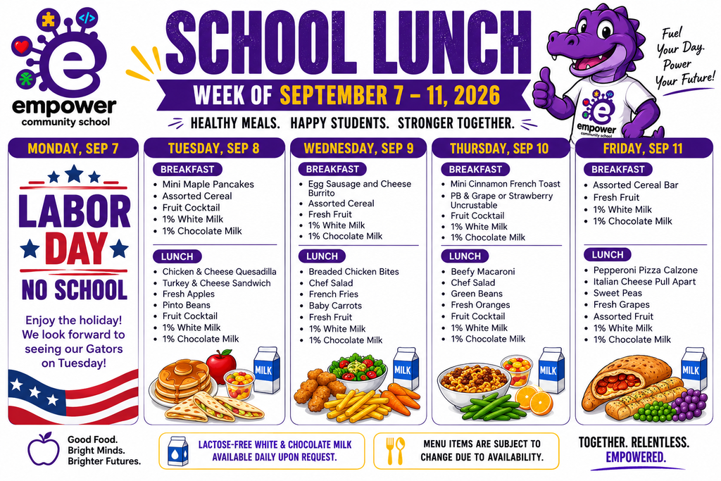Dining Menu 9/8-9/11