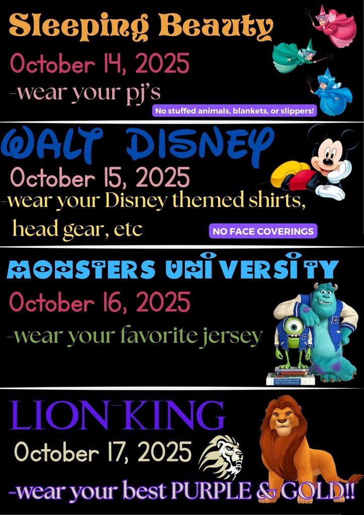 HOCO 2025 Spirit days (1)