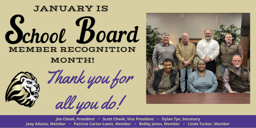 School Board Recognition Month with Picture of Board