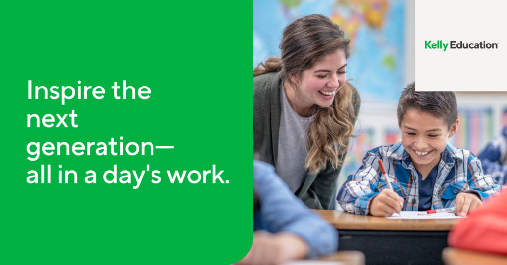 Kelly Education Substitute Teacher Recruitment Graphic