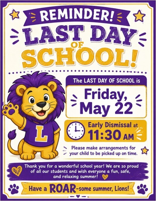 Friday -last day/early out!