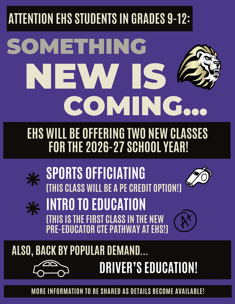Announcing New Classes at EHS for the 2026-27 School Year