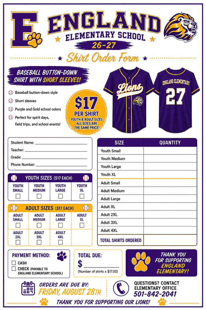 EES Shirt Order Form