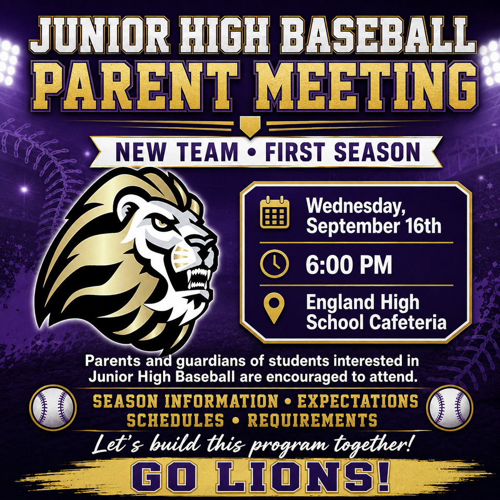 Junior High Baseball Parent Meeting Flyer
