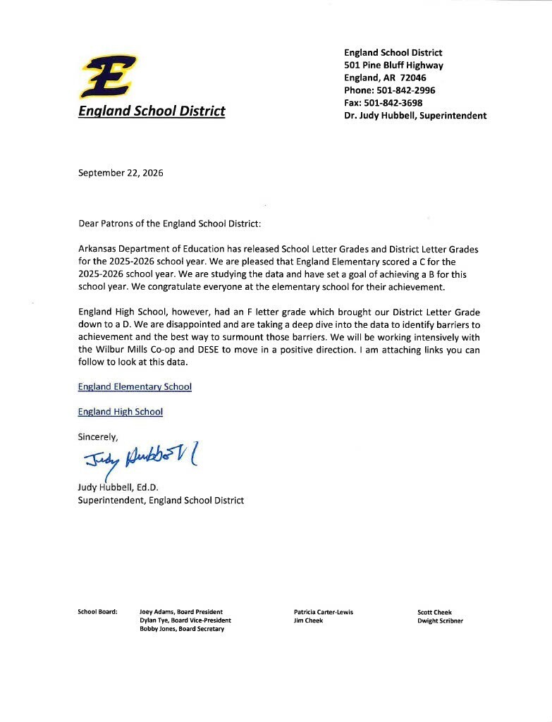 School Letter Grades Letter_092226
