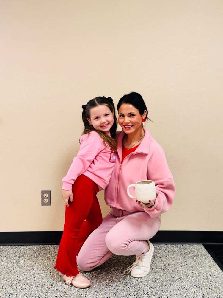 Mrs. Mercer and piper pretty in pink