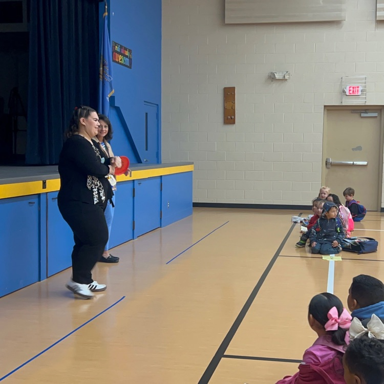 Today’s Lion Olympiad game was patterned after ski jumping. Teachers attempted to make their frisbee glide the farthest!