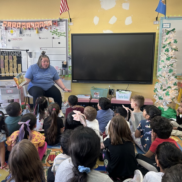 Emily Ellis teaches kinder Lions more about math.