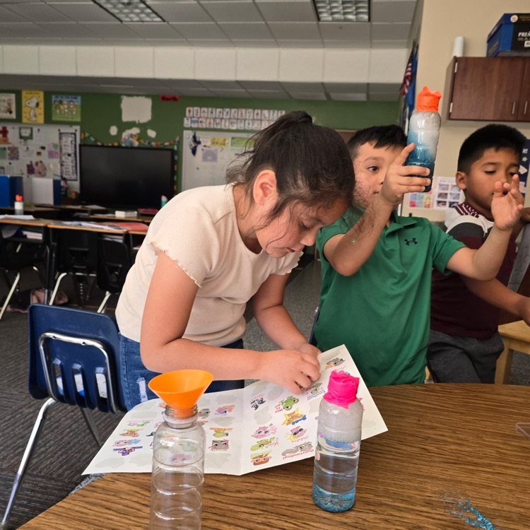 Firsties create tornadoes to finish their study of wind.💛🦁💙