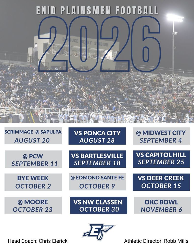 Plainsmen Football Schedule 2026-2027!