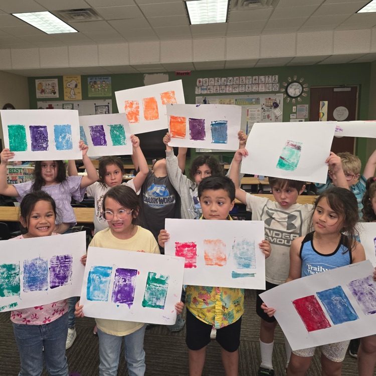 Styrofoam print art in our Wit & Wisdom studies💙🦁💛