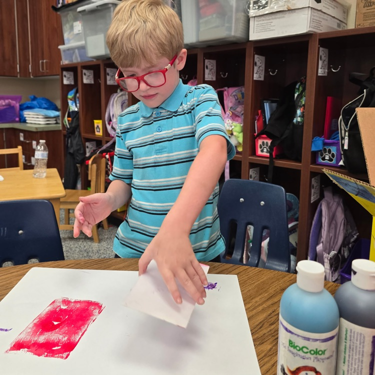 Styrofoam print art in our Wit & Wisdom studies💙🦁💛