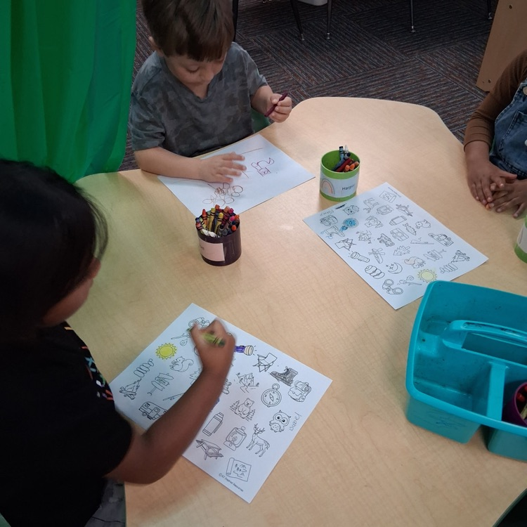 PK Camping Day! Mini-Lions worked in their "tents", made s'mores, and created mats.💙🦁💛