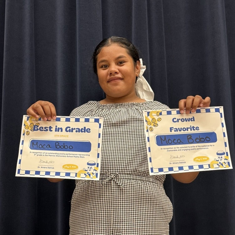 Monroe hosted its first Poetry Slam where second through fifth grade students were chosen to perform based on poems they wrote or found in class. Special thanks to Miss Smolen for organizing this event.💛🦁💙