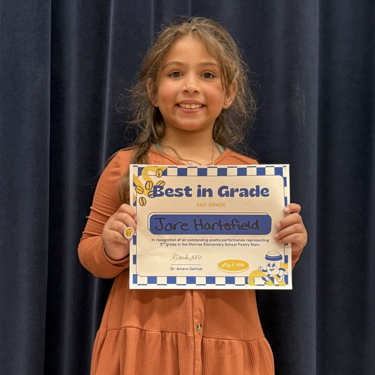 Monroe hosted its first Poetry Slam where second through fifth grade students were chosen to perform based on poems they wrote or found in class. Special thanks to Miss Smolen for organizing this event.💛🦁💙