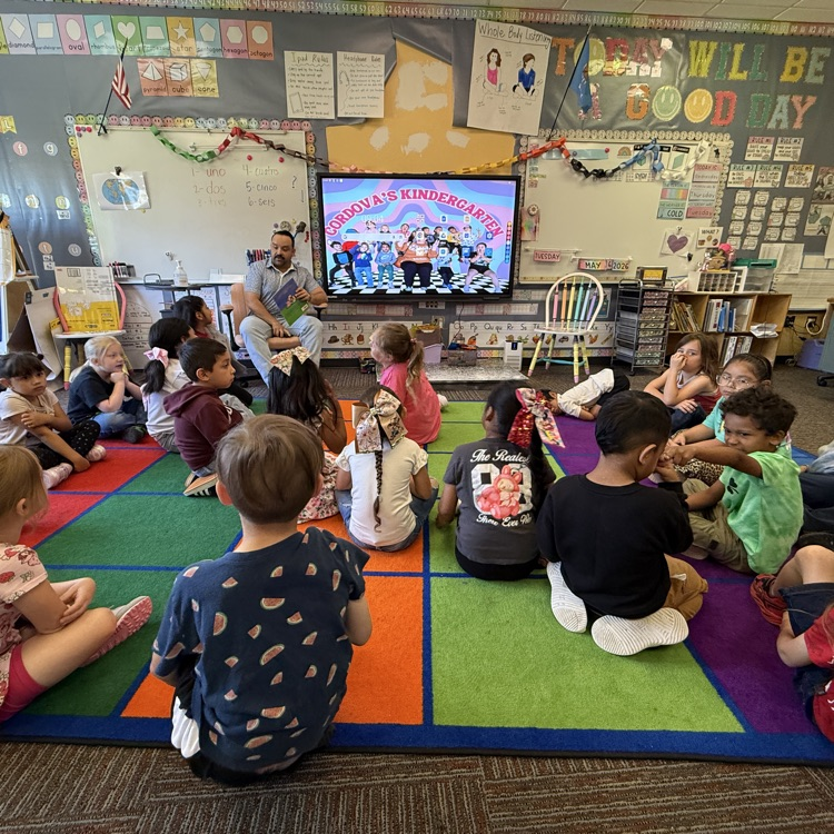 Angel Almaraz, the co-chair of the Garfield County Hispanic Coalition, came to explain Cinco de Mayo and read to our kinder Lions.
