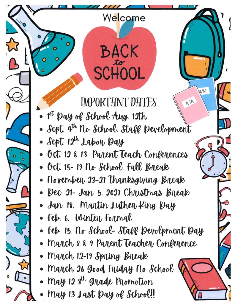 Important School Dates