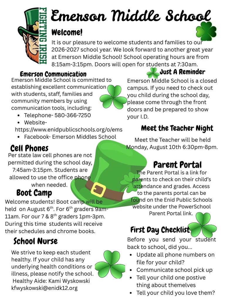 Information for the upcoming school year.