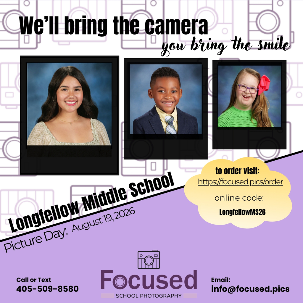 Longfellow Picture Day is Wednesday August 19th