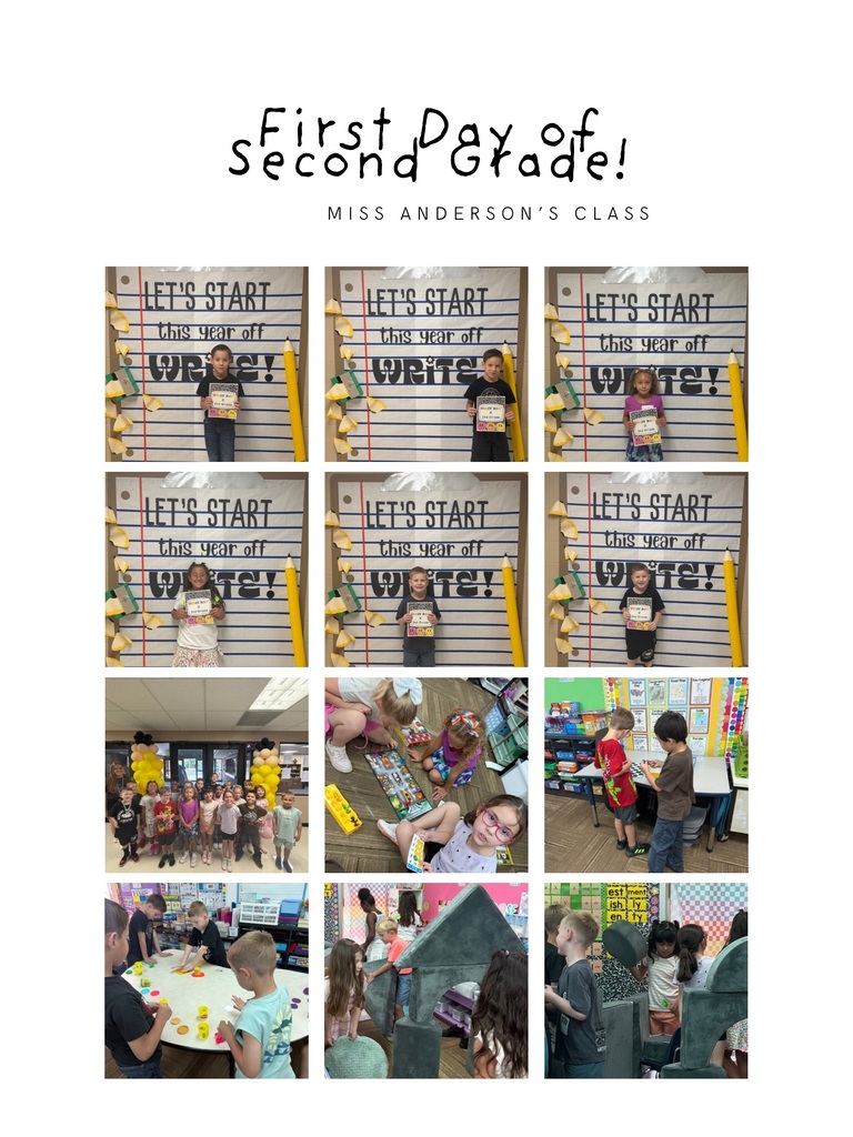 Miss Anderson's class posing for pictures and participating in activities