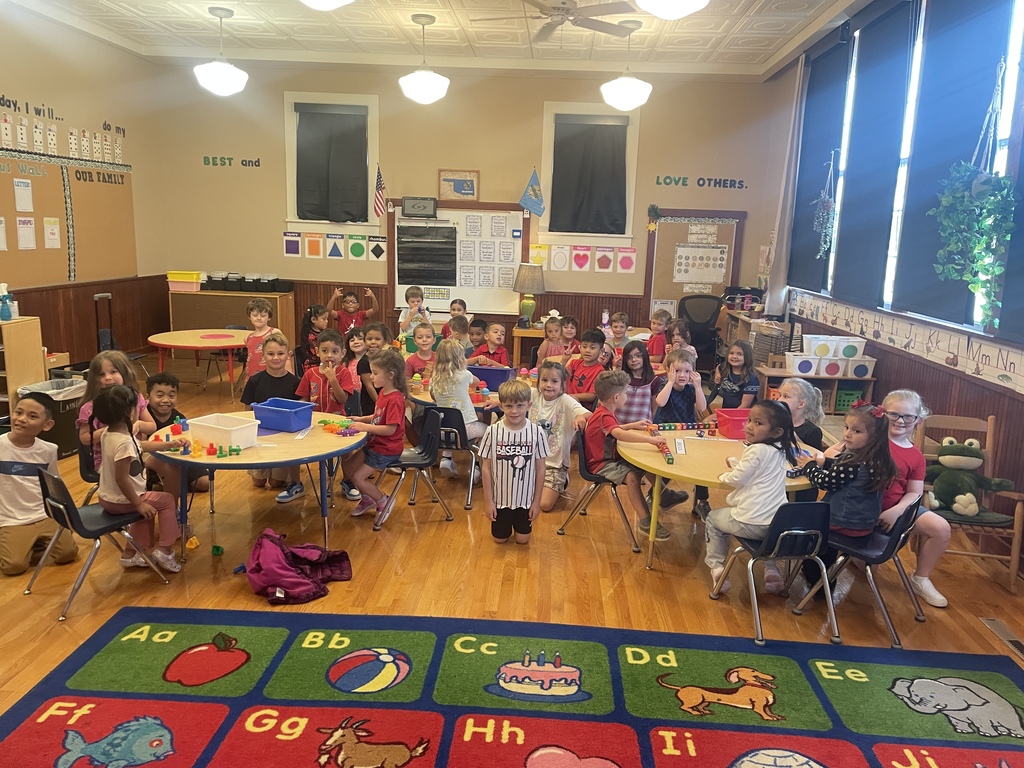 Ms. Day’s 2nd graders supporting our Pre-K Cubs in Mrs. Layne’s & Ms. Karen’s classroom as they learn their color Red.  Happy Red Day Grizzly Cubs. 