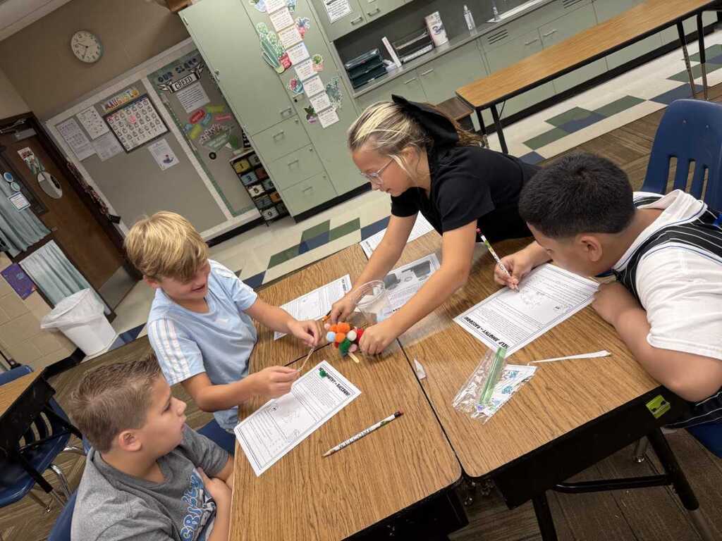 5th grade students participating in a STEM activity