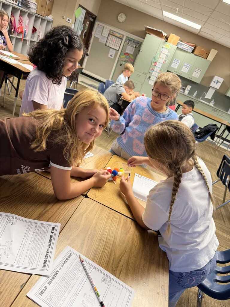 5th grade students participating in a STEM activity