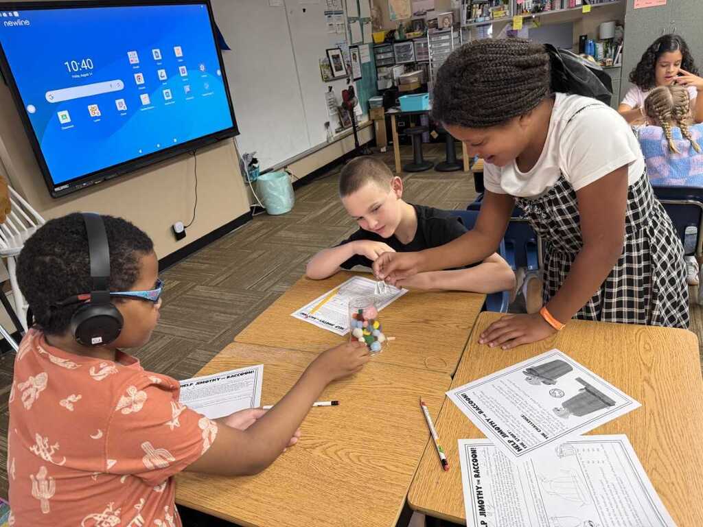 5th grade students participating in a STEM activity