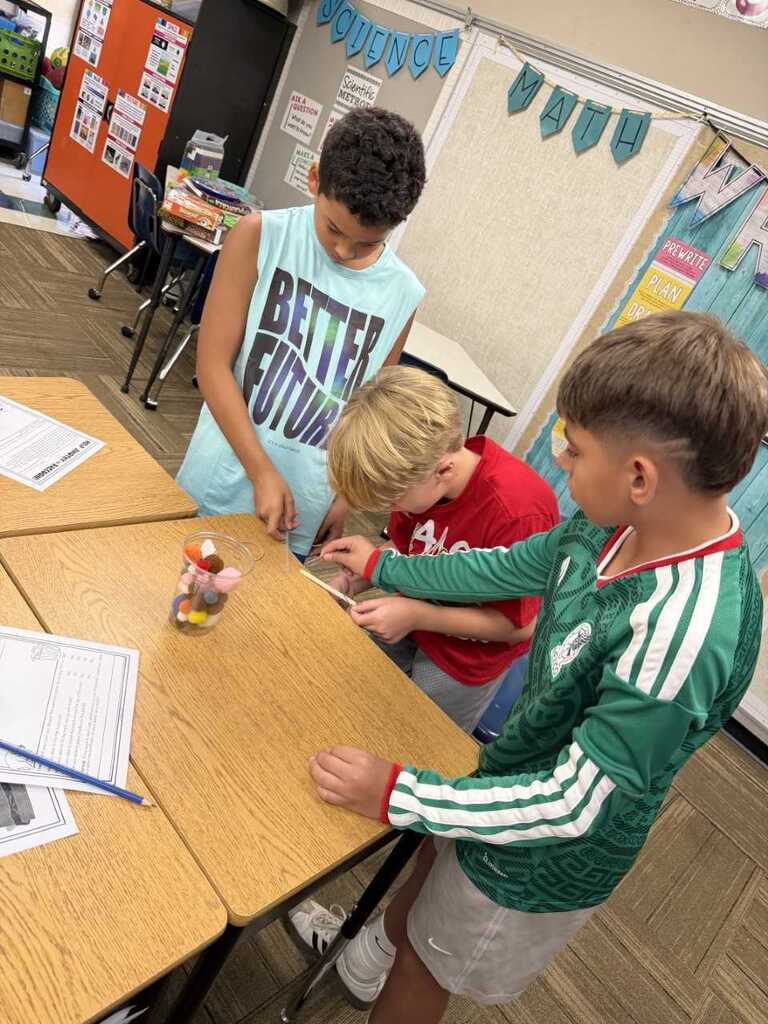 5th grade students participating in a STEM activity