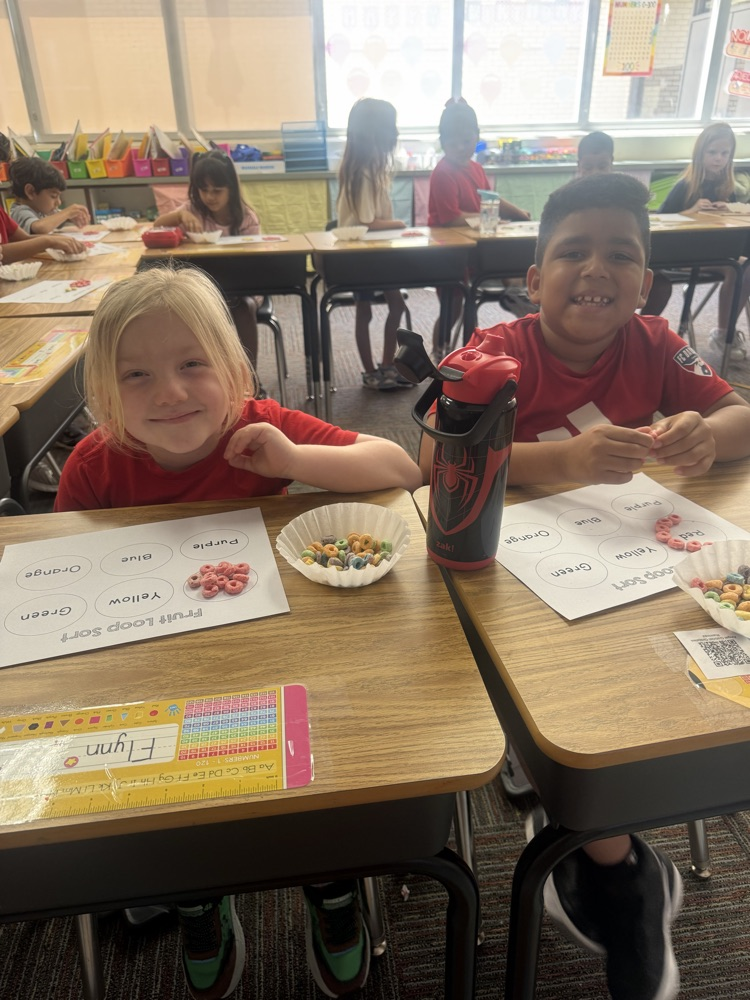 Firsties sort and graph! Our Lions are getting ready for Big Ideas math.💛🦁💙