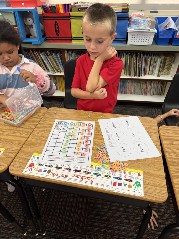 Firsties sort and graph! Our Lions are getting ready for Big Ideas math.💛🦁💙