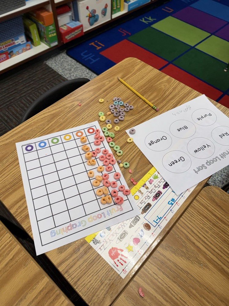Firsties sort and graph! Our Lions are getting ready for Big Ideas math.💛🦁💙