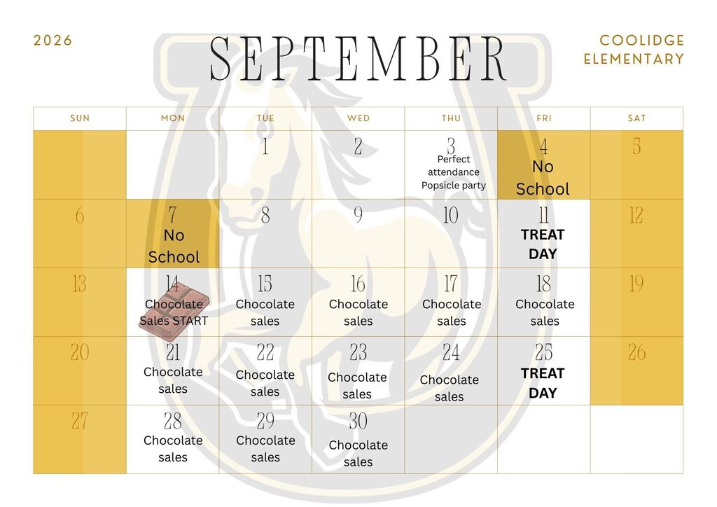 September 2026 school Calendar