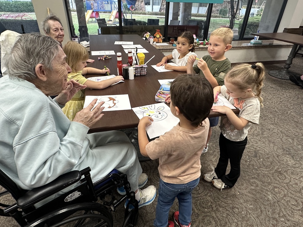 Mrs. Silva's class enjoying activities the elders at the Commons