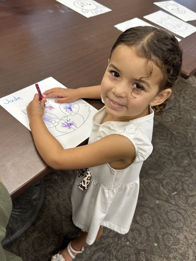 Little girl coloring