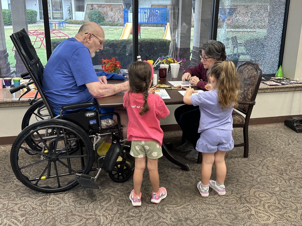 Mrs. Silva's class enjoying activities the elders at the Commons