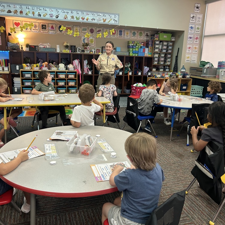 Thank you, Scouts, for visiting our kindergarten through fifth grade students!💙🦁💛