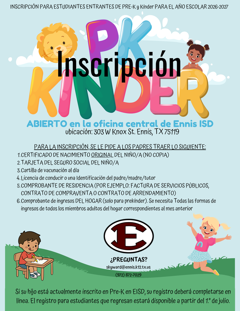 Pre K-K Registration