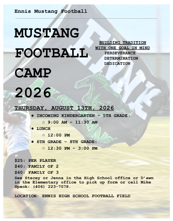 Ennis Mustang Football Camp